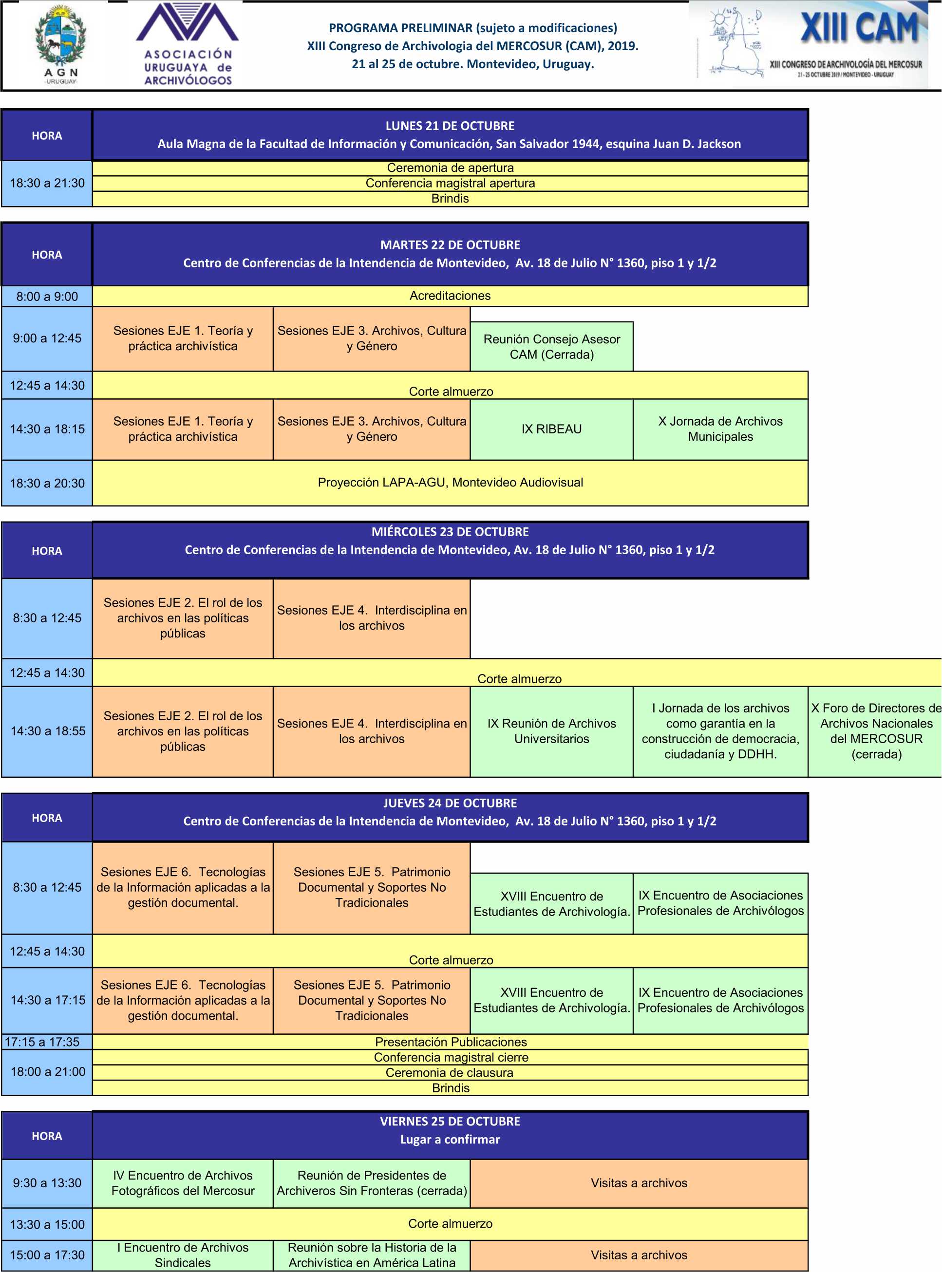 Programa Preliminar AUA